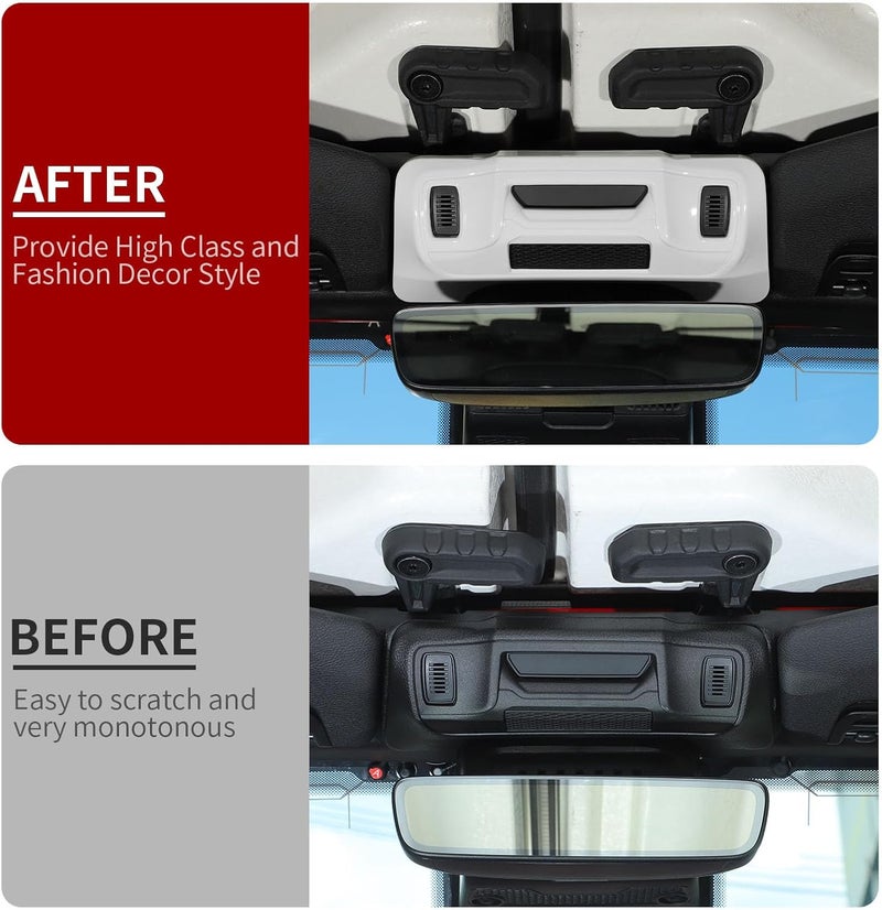 Linskip One-Touch Roof Panel Trim Compatible with 2024 2025 Jeep Wrangler JL 4XE & Gladiator JT, Overhead Feature Decor Cover for Jeep Wrangler Interior Accessories(White) - Image 4
